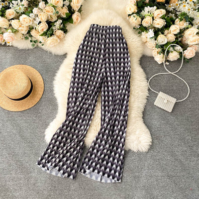 Ikdienas sieviešu kroku bikses ar augstu vidukli