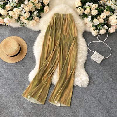 Ikdienas sieviešu kroku bikses ar augstu vidukli