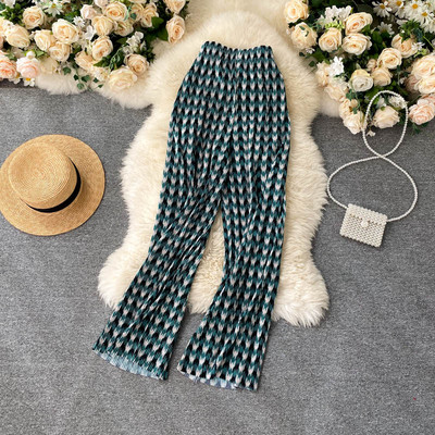 Ikdienas sieviešu kroku bikses ar augstu vidukli