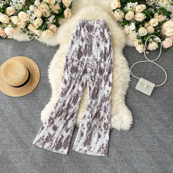 Ikdienas sieviešu kroku bikses ar augstu vidukli