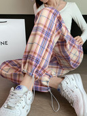 Pantaloni de damă în carouri de ultimă generație cu șireturi