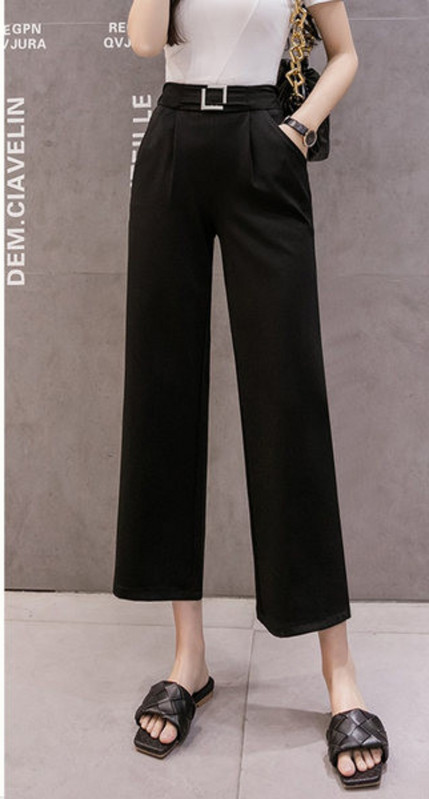 Sieviešu bikses 9/10 garums ar augstu vidukli