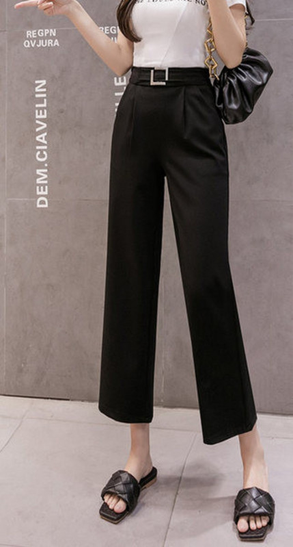 Sieviešu bikses 9/10 garums ar augstu vidukli