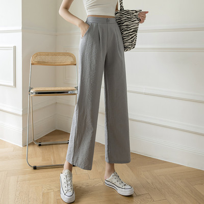 Casual γυναικείο παντελόνι με μήκος 9/10 και ψηλή μέση