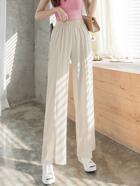 Široke ženske hlače s prorezima u više boja