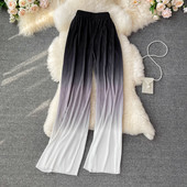 Sieviešu kroku bikses ar elastīgu jostasvietu zaigojošā krāsā