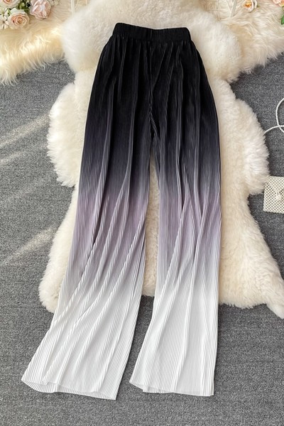 Sieviešu kroku bikses ar elastīgu jostasvietu zaigojošā krāsā