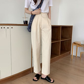 Sieviešu ikdienas bikšu taisns modelis ar augstu vidukli