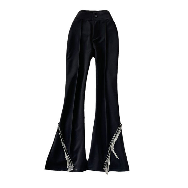 Jauns sieviešu bikšu modelis ar bārkstīm un augstu vidukli