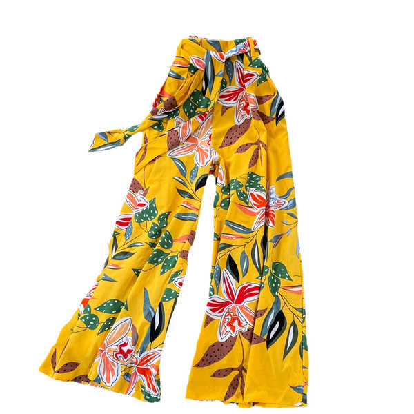 Stilīgas sieviešu vasaras bikses ar ziedu rakstu