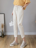 Pantaloni casual de dama cu talie elastica si buzunare