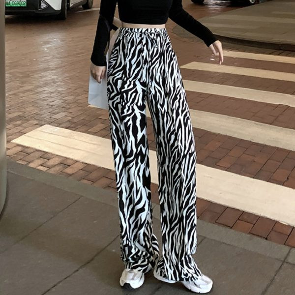 Sieviešu ikdienas bikses ar dzīvnieku apdruku