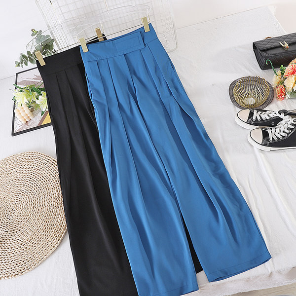 Pantaloni largi de dama cu talie inalta - mai multe culori