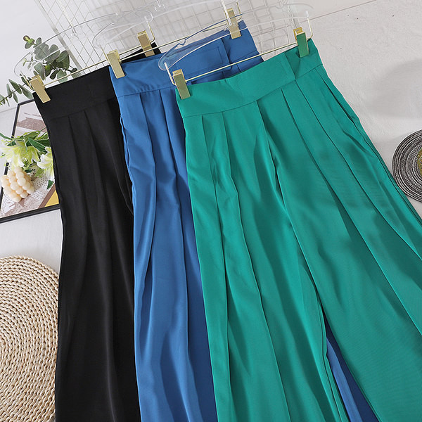 Pantaloni largi de dama cu talie inalta - mai multe culori