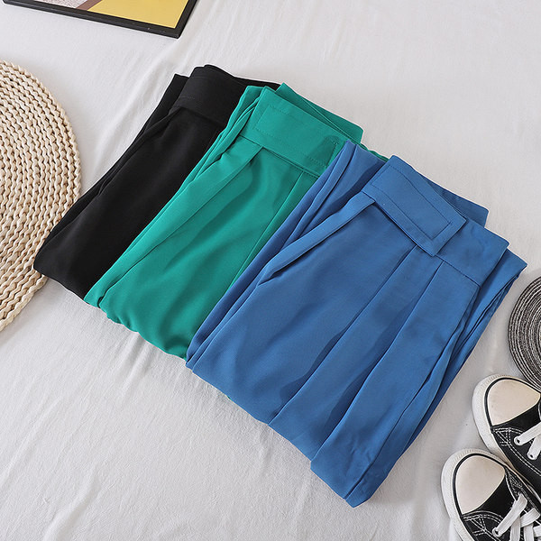 Pantaloni largi de dama cu talie inalta - mai multe culori