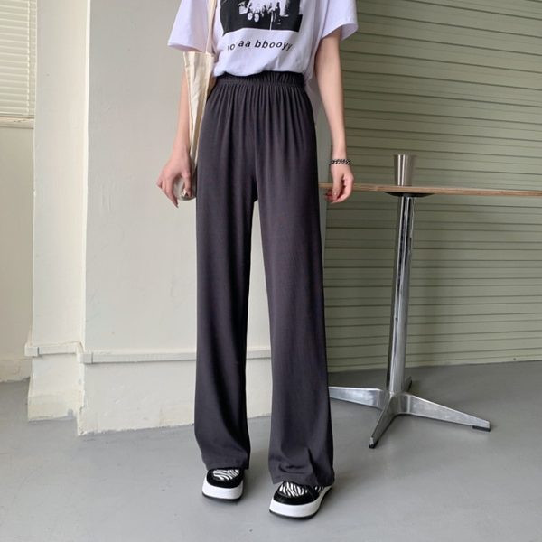 Pantaloni dama drept model lat cu talie inalta