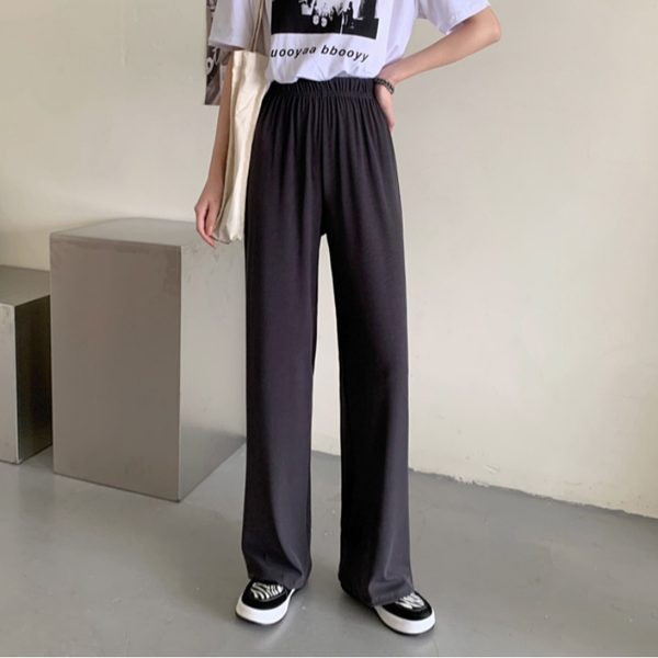 Pantaloni dama drept model lat cu talie inalta