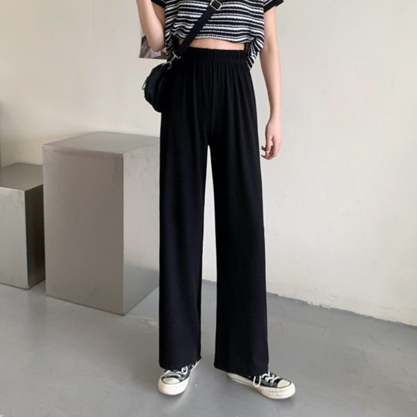 Pantaloni dama drept model lat cu talie inalta