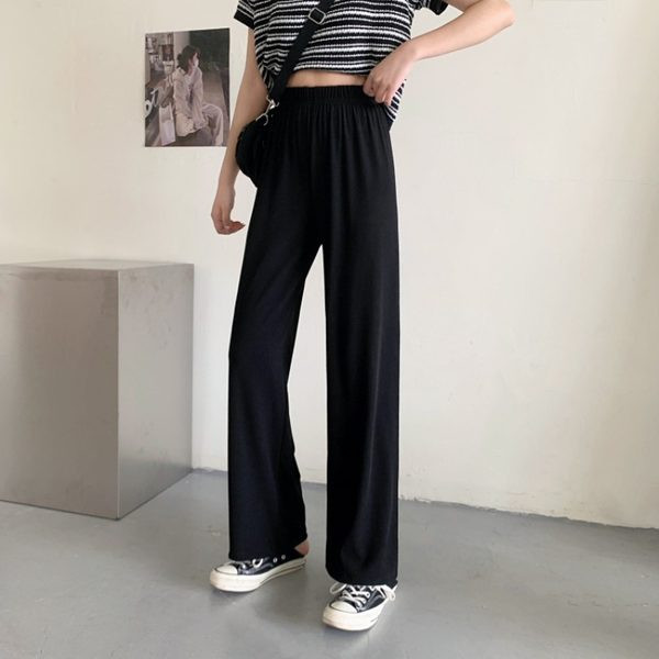 Pantaloni dama drept model lat cu talie inalta