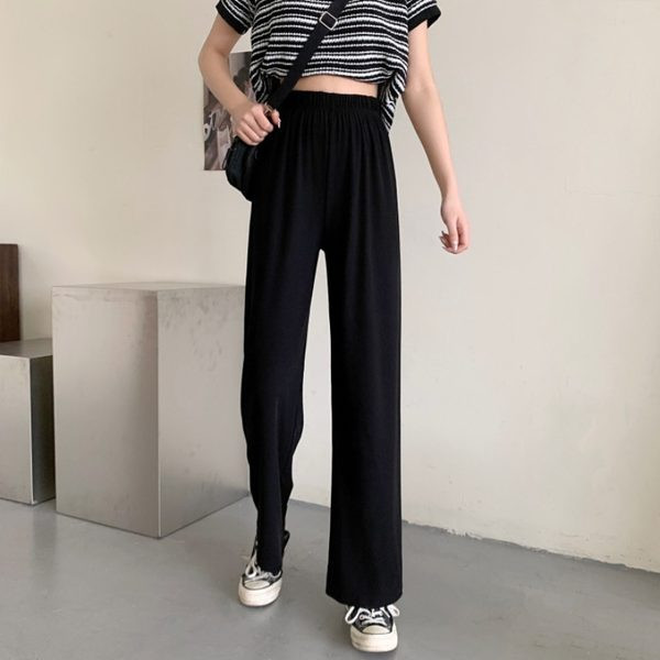 Pantaloni dama drept model lat cu talie inalta