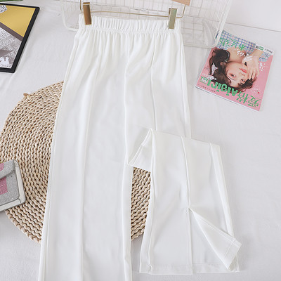 Sieviešu bikses ar elastīgu jostasvietu un šķēlumiem - vairākas krāsas