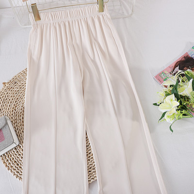 Sieviešu bikses ar elastīgu jostasvietu un šķēlumiem - vairākas krāsas