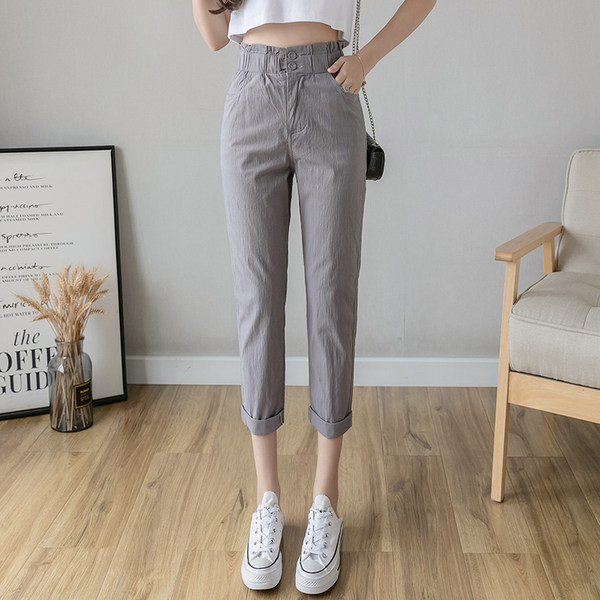 Model nou de pantaloni sport dama cu talie inalta -9/10 lungime