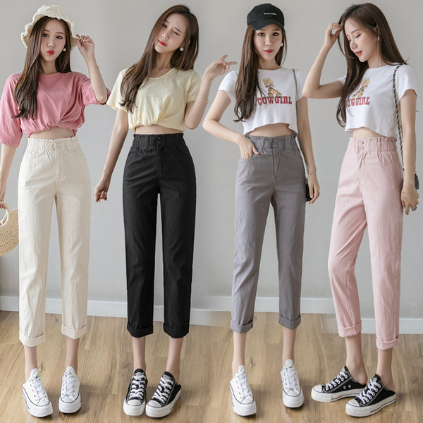 Model nou de pantaloni sport dama cu talie inalta -9/10 lungime