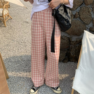 Pantaloni casual dama in carouri model lat