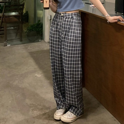 Pantaloni casual dama in carouri model lat