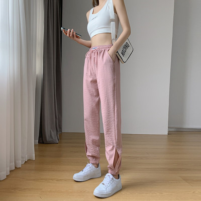 Sieviešu vasaras bikses ar saitēm un elastīgu jostasvietu