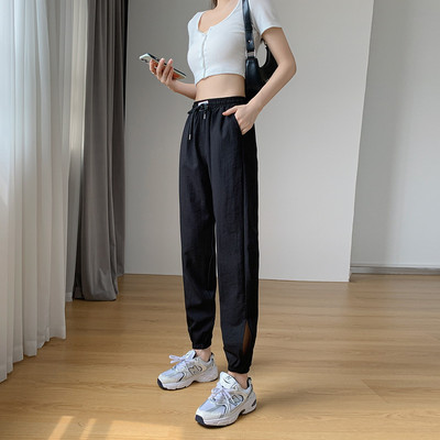 Sieviešu vasaras bikses ar saitēm un elastīgu jostasvietu