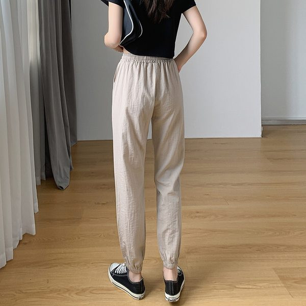 Sieviešu vasaras bikses ar saitēm un elastīgu jostasvietu