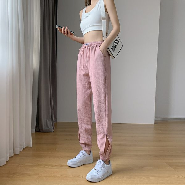 Sieviešu vasaras bikses ar saitēm un elastīgu jostasvietu