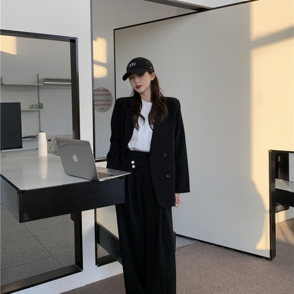 Sieviešu platas bikses ar augstu vidukli un pogām