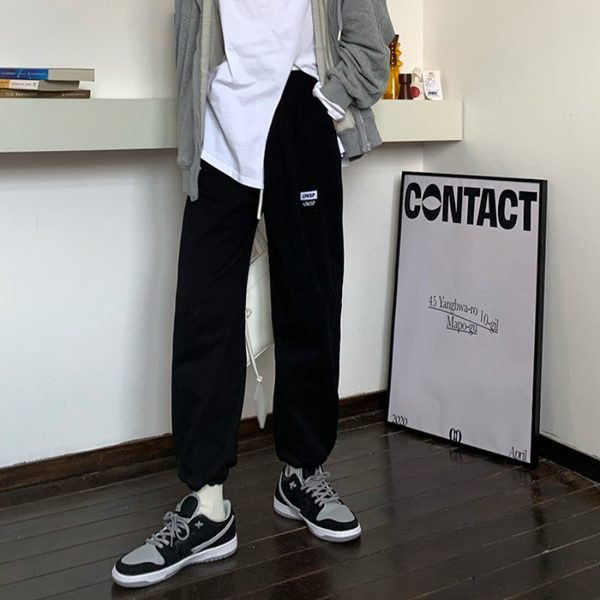 Ikdienas sieviešu bikses ar saitēm un izšuvumiem