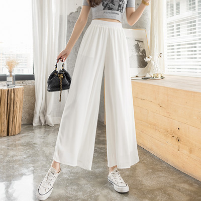 Sieviešu bikses ar elastīgu jostasvietu - plats modelis