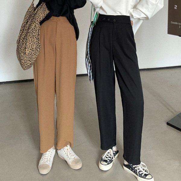 Pantaloni eleganti de dama model drept curati