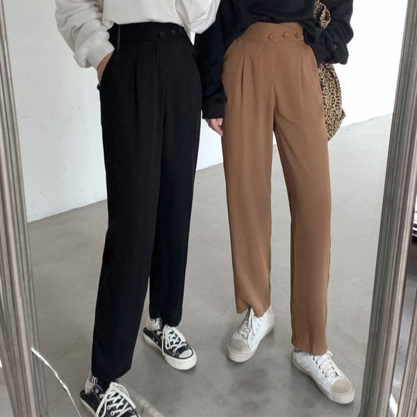 Pantaloni eleganti de dama model drept curati