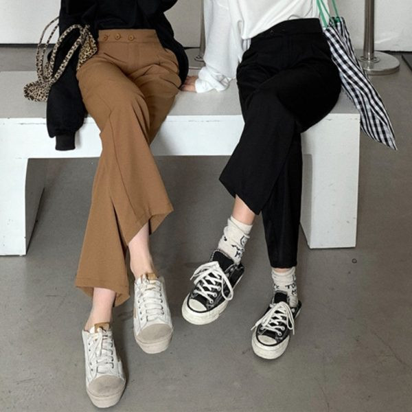 Pantaloni eleganti de dama model drept curati