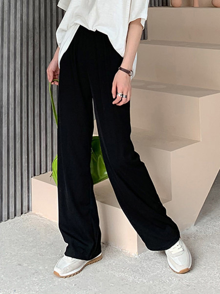 Pantaloni de dama model drept cu talie inalta