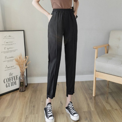 Pavasara-vasaras sieviešu bikses ar kabatām