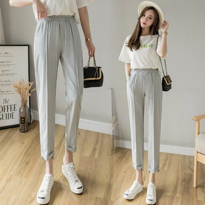 Pavasara-vasaras sieviešu bikses ar kabatām