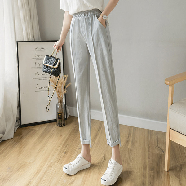 Pavasara-vasaras sieviešu bikses ar kabatām