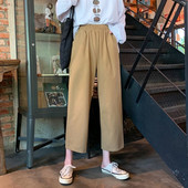 Ikdienas sieviešu bikses 9/4 garuma plats modelis