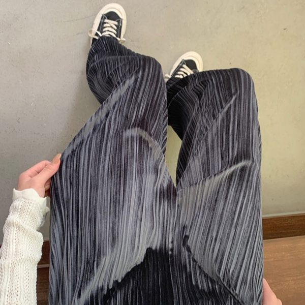 Modes sieviešu kroku garās bikses ar augstu vidukli