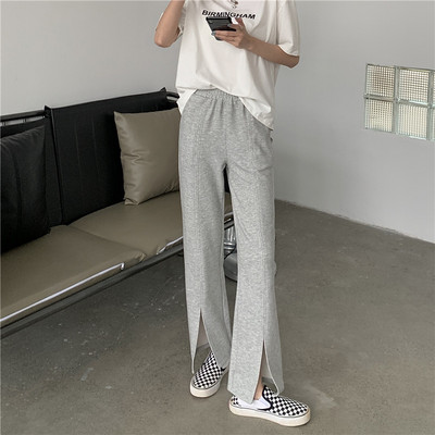 Pantaloni casual de dama model drept cu fanta