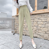 Pantaloni lungi de dama cu talie inalta in negru si bej