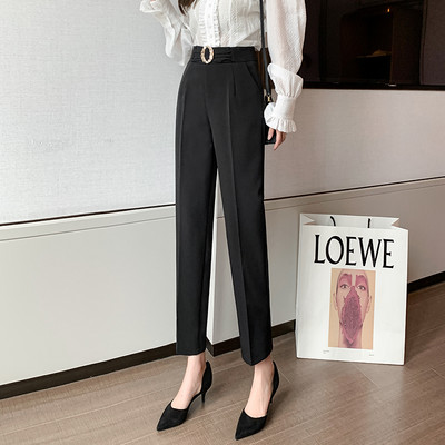 Sieviešu bikses ar jostu - taisns modelis