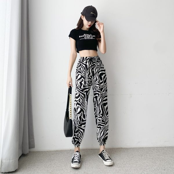 Sieviešu garās bikses ar augstu vidukli un saitēm